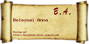 Beleznai Anna névjegykártya