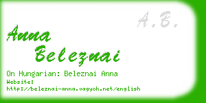 anna beleznai business card